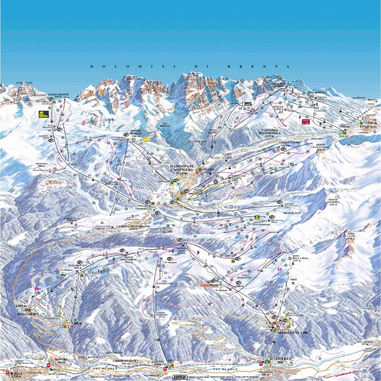 Skiarea Campiglio Dolomiti, Skiarea Campiglio Dolomiti skipass
