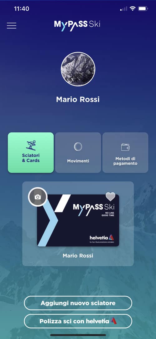 create an account, Skiers and Cards