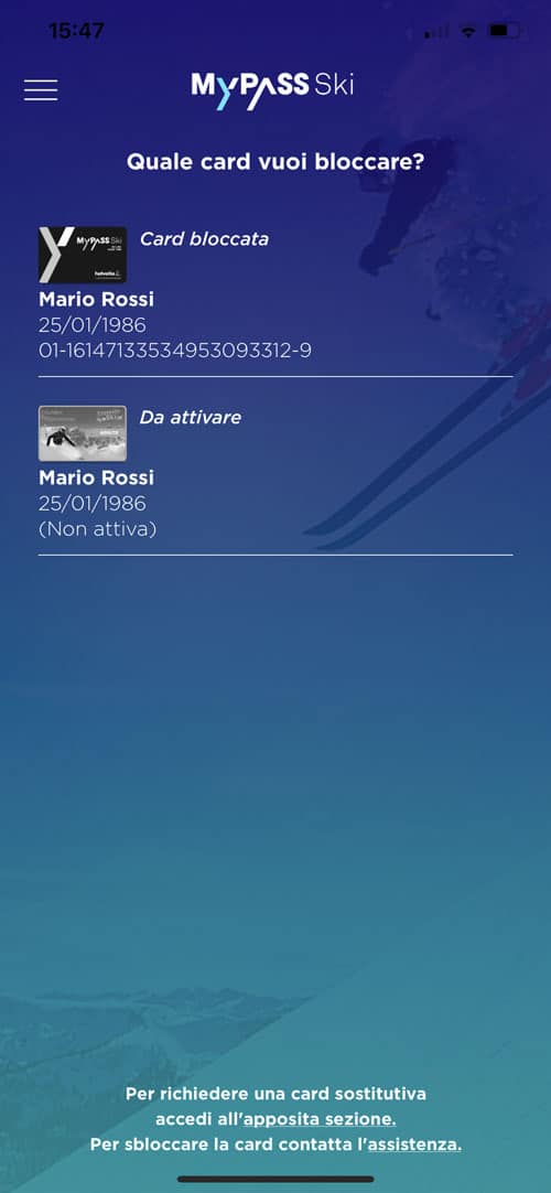 create an account, Skiers and Cards