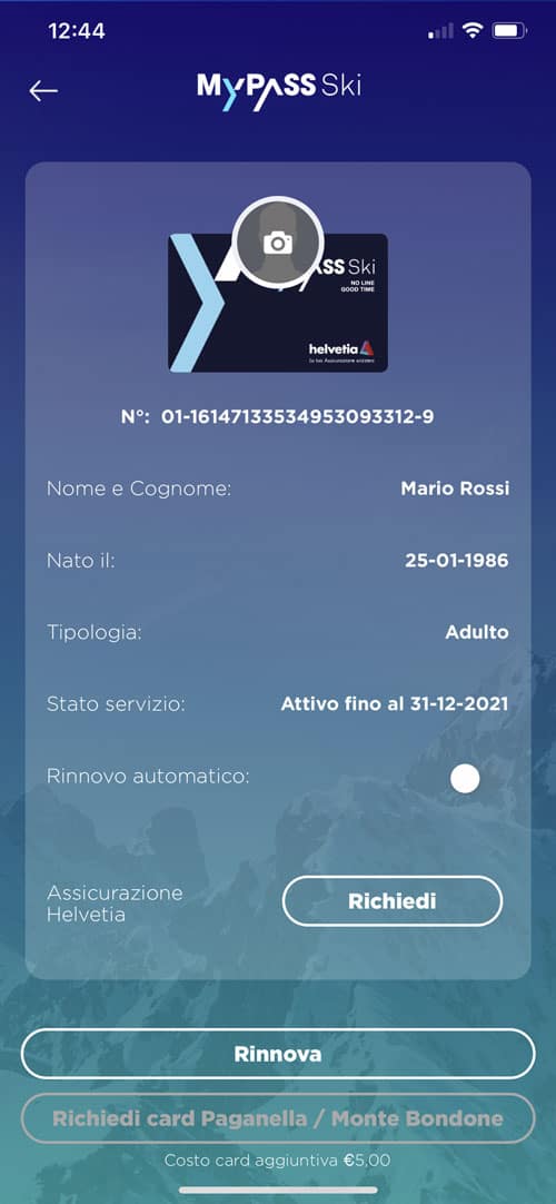 create an account, Skiers and Cards