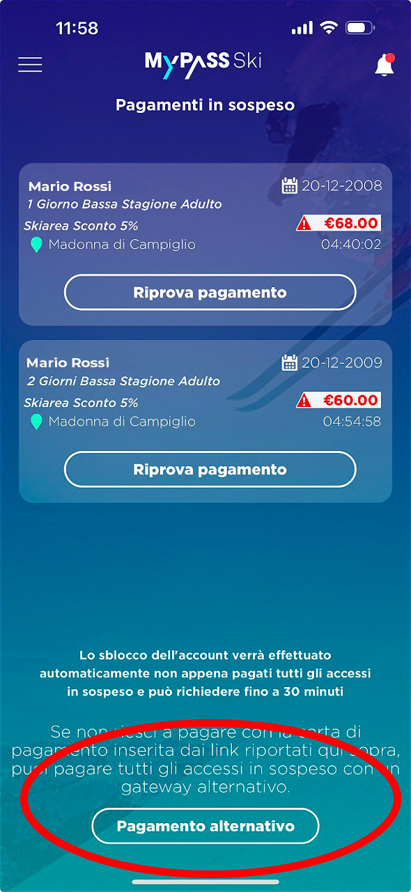, Pagamento Alternativo