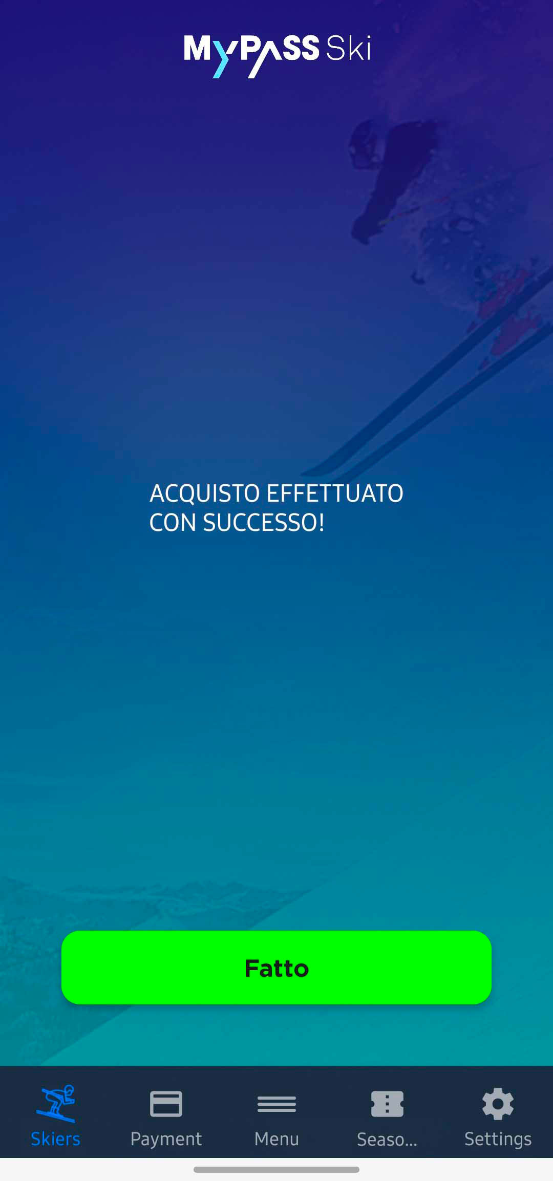 creare un account, Sciatori e Card