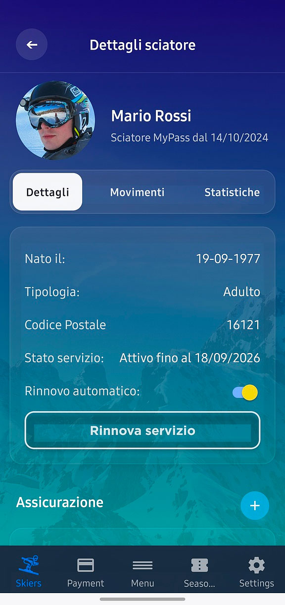 create an account, Skiers and Cards