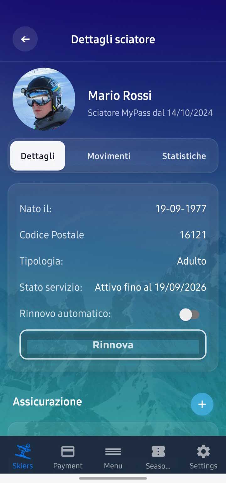 creare un account, Sciatori e Card